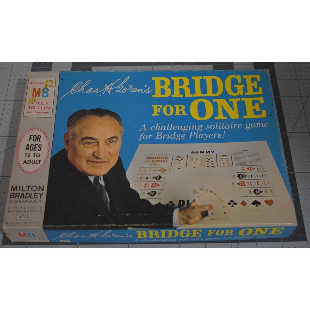 1967 Milton Bradley Chas A Goren Bridge for One Solitaire Game 4753 COMPLETE
